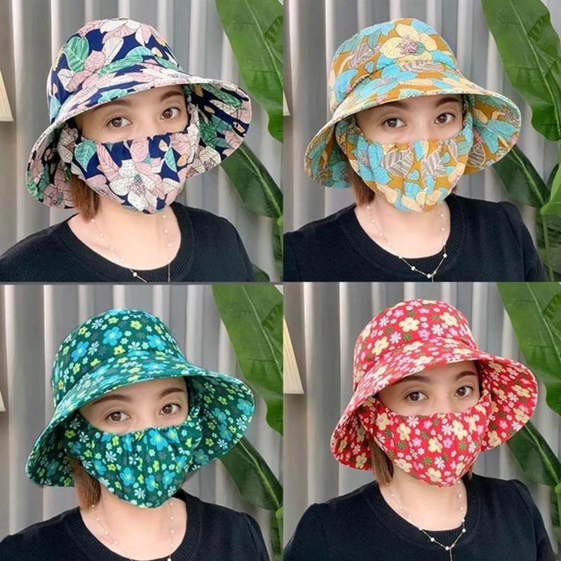 Женская летняя шляпа от солнца с защитой от ультрафиолета, широкополая шляпа с цветочным принтом для рыбалки на открытом воздухе, пляжа, верховой езды, садоводства, солнцезащитная шляпа для лица, шляпы для работы на ферме