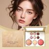 AMZ Позолоченная многофункциональная палетка для макияжа, включает тени для век, контур, румяна, хайлайтер, средство для осветления области под глазами/Красота макияжа/Стойкий