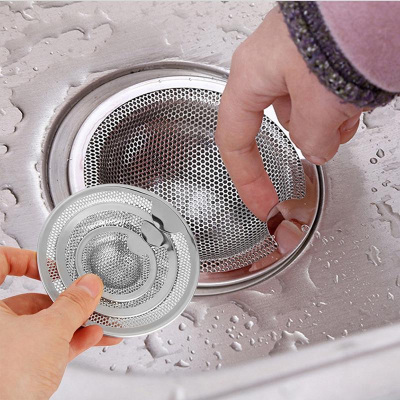 3 Size Stainless Steel Sink Strainer Drain Hole Filter Mesh Drainage For Kitchen