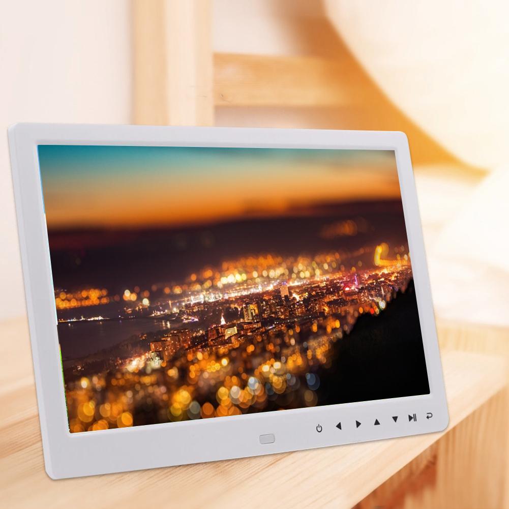 12 "  "  Portable HD Digital Photo Frame Clock Movie Player Album with Remote Controller(WhitE  )