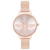 Olivia Burton 3D Bee Demi Blush Циферблат Розовое золото Сетчатый браслет Часы OB16AM161 Женские & [Б/у]