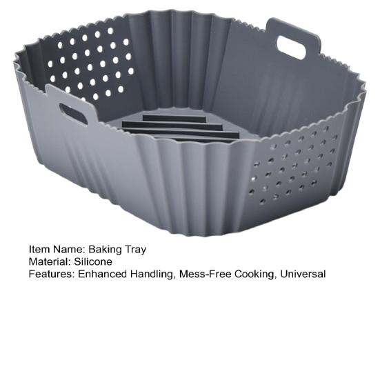 Silicone Air Fryer Liners for Ninja SL400UK Non-Stick Baking Tray Reusable Air Fryer Basket Kitchen Cooking Accessory