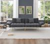 Two-Seater Multifunctional Sofa Bed, Adjustable Backrest + Multi-Level Armrests. Folding Sofa Bed for Living Room - Velour Cover. Sleeping Area