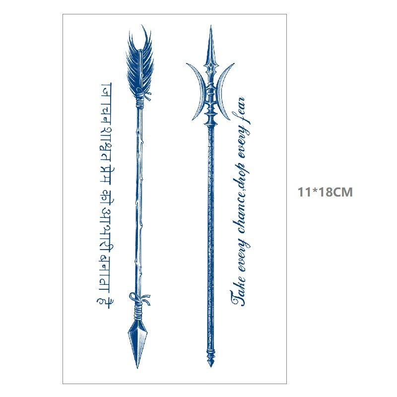 Herbal Juice Waterproof Butterfly Thorn Plain Flower Chest Semi Permanent Gradual Change Water Transfer Tattoo Sticker