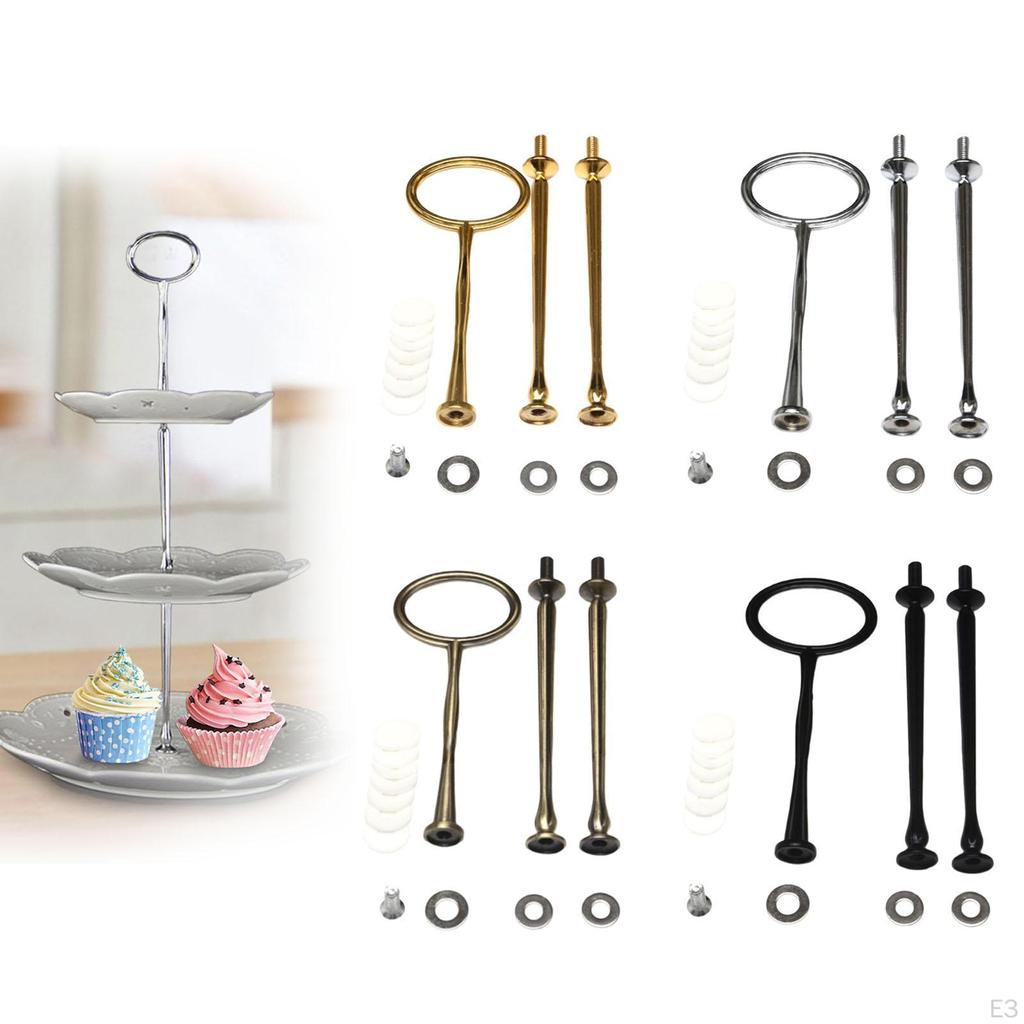 Ручка подставки для тарелки для торта, 3-х уровневый круглый металлический держатель, сверхмощные фруктовые фитинги