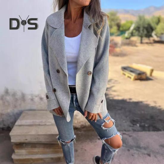 Женское зимнее пальто с отложным воротником, однотонное, двухстороннее, шерстяное, двубортное, свободного кроя, пальто, теплое, с длинными рукавами, для поездок на работу, для свиданий, весна