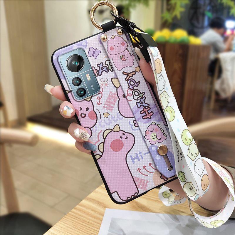 Protective Kickstand Phone Case For Blackview A85 Waterproof Ring Cartoon Lanyard Soft Case Dirt-resistant Shockproof