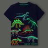 2-8 Years Kids Boys Dinosaur Skeletons Pattern T-shirt Glow-in-the-dark T-shirt Luminous T-shirt