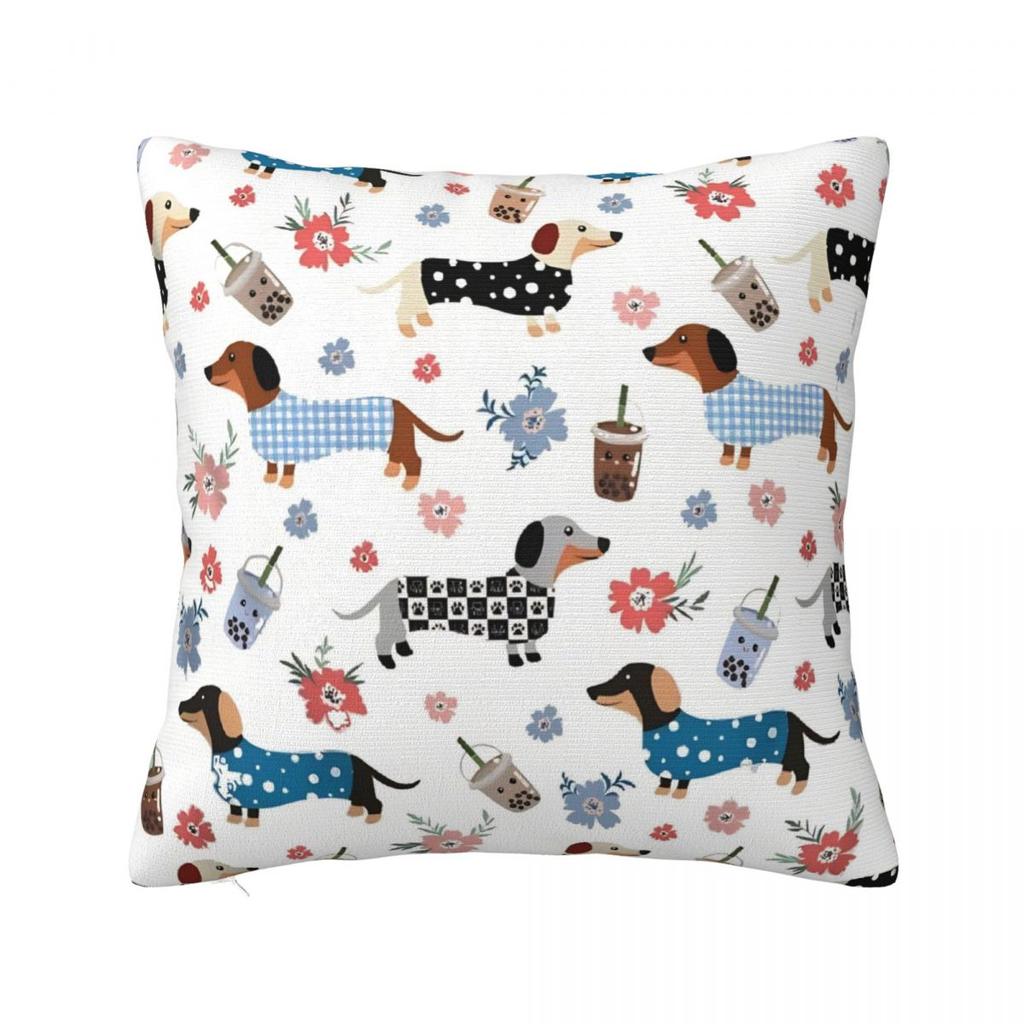 Dachshund Square Pillow Cases Dog Cushion Cover Novelty Decorative Pillowcover for Car 4545cm
