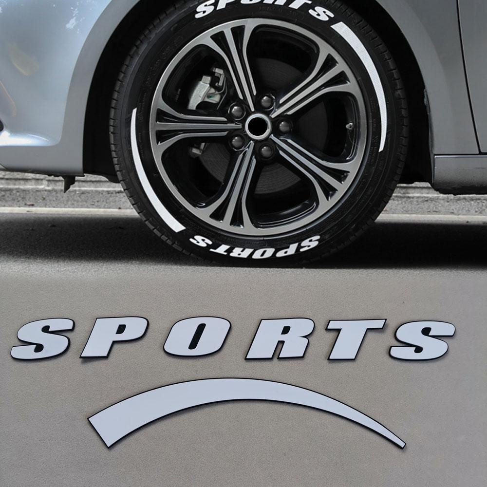8 шт. белые водонепроницаемые спортивные наклейки на шины, стильные наклейки для автомобиля, 14-22-дюймовые колесные шины, декоративные наклейки, наружные аксессуары для автомобиля