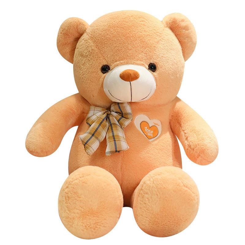 Adorable Large Teddy Bear Plush Toy In Pink Brown White And Yellow Perfect For Cuddling And Gifts