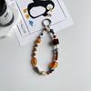 Caramel Beaded Keychain Bracelet Phone Charm Lanyard Universal Camera Anti-Lost Wrist Strap