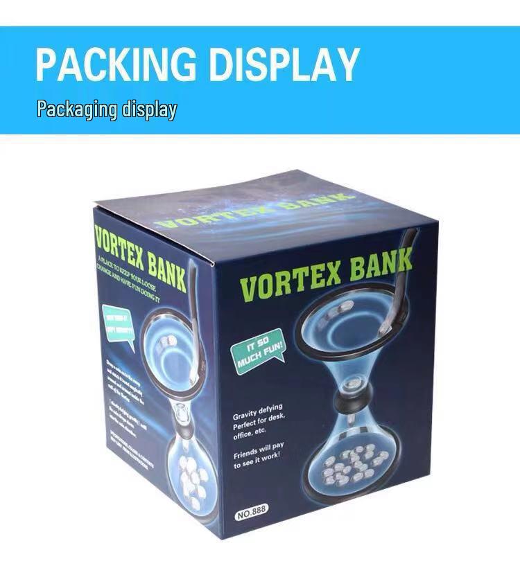 Креативная вращающаяся копилка-циклон: Прозрачная вращающаяся воронка для хранения монет