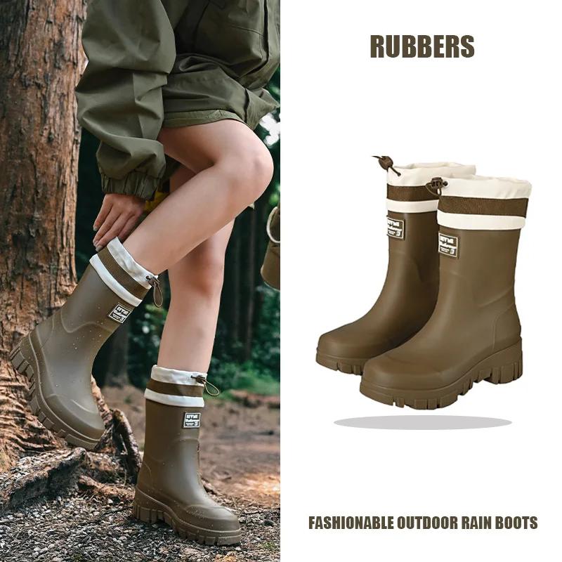 Family-sized Waterproof & Non-slip Rain Boots for Outdoor Activities Matching Designs for Adults