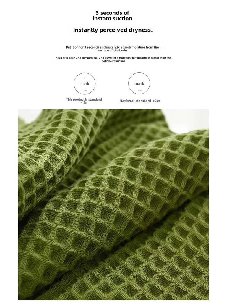 Вафельное банное полотенце из гребенного хлопка класса А: Мягкая, увеличенная шаль из чистого хлопка с сотами для взрослых (90х180 см)