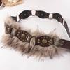 PU Leather Furry Waistband Spicy Girl Style Plush Belt Simple Y2K Waistband  Dress Decoration