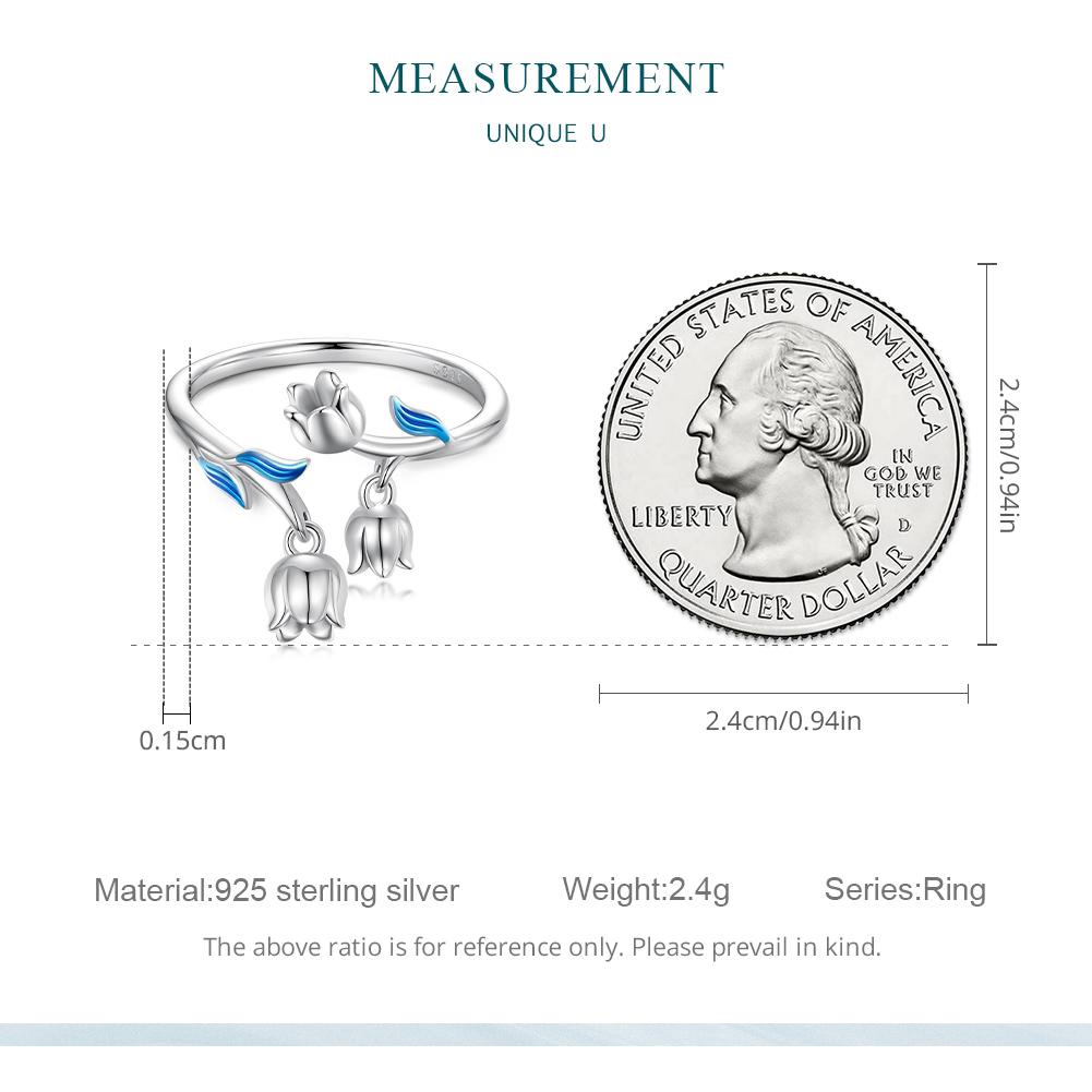 BAMOER, стерлинговое серебро 925 пробы, великолепное открытое кольцо с цветами для женщин, платиновое ювелирное изделие с тонким покрытием, обручальное кольцо, свадебный подарок