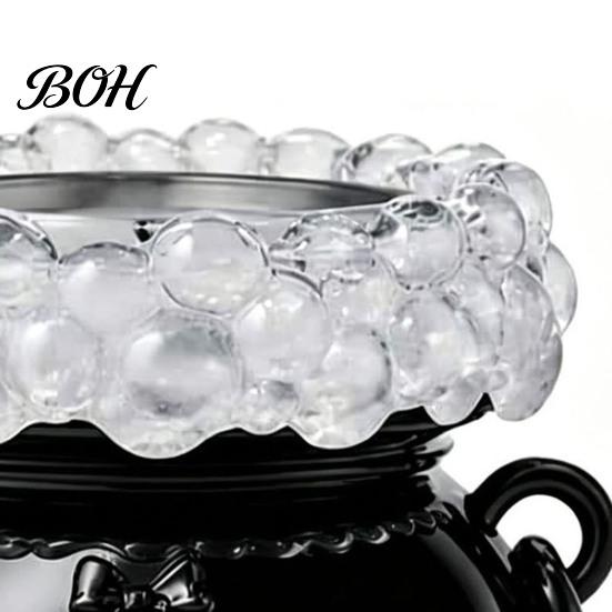 Decorative Mantle Accents Halloween Cauldron LED Bubble Light Decor, Color Changing Witch Potion Lamp with Decor Purple Light, Spooky Gothic Tabletop
