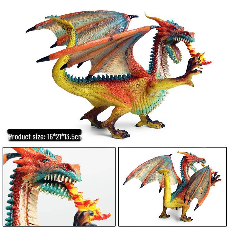 Dinosaur & Dragon Plastic Toy Set: Mythical Animal Figures for Kids