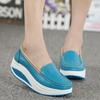 Women's Fashion Casual Solid Slip On Wedges Thick Bottom Platforms Work Shoes