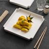 Solid Color Creative Ceramic Stone Pattern Plate Square Salad Plate Dessert Plate Service Plates Restaurant Specialty Tableware