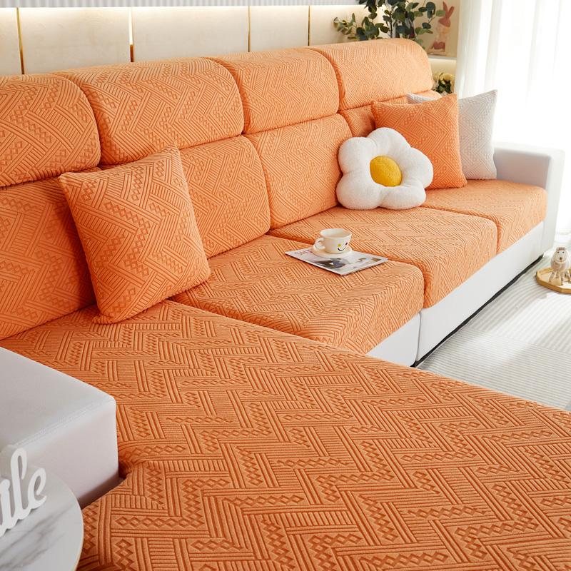 Плюшевый чехол на сиденье дивана для гостиной, бархатная подушка, эластичный угловой чехол для дивана, комплект 1/2/3/4 местных однотонных чехлов