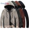 Cozy Up Men Cardigan Sweater with Thick Wool and Hoodie Casual Sweater Warm Coat