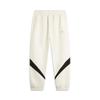 Li Ning Sports Trend Series Color Block Mid Waist Comfortable Breathable Versatile Loose Fit Jogger Knit Pants Men Pants Off-White AYKU166-2