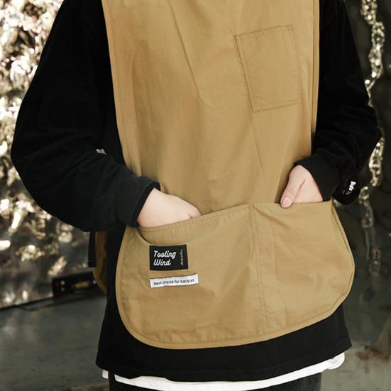 Нейлоновый фартук, водонепроницаемый, устойчивый к пятнам, повседневный жилет, однотонный жилет без рукавов, рабочая одежда с карманами для кухни, рукоделие, живопись