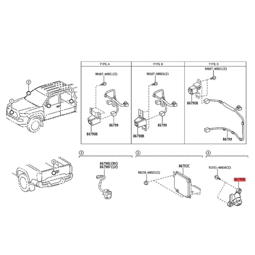 86790-04010 Rear View Backup Camera Fits For Toyota Tacoma 2009-2013