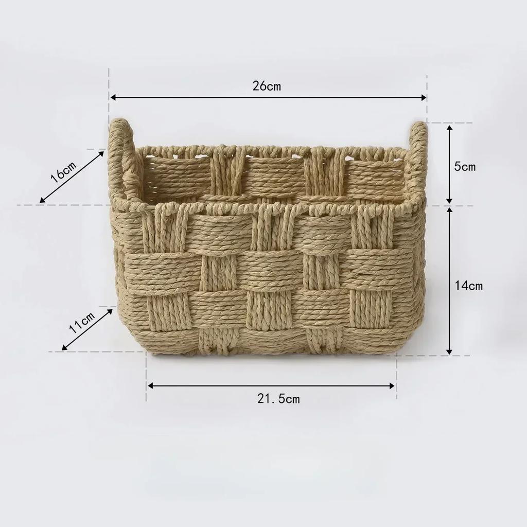 Декоративная ручная работа бумажная веревка для хранения плетеная корзина для хранения на рабочем столе имитация ротанга для хранения разных игрушек плетеная корзина