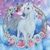 Crystal Art Diamond Painting Card - Unicorn and Flowers - 18 X 18 Cm