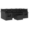VidaXL Salon de Jardin avec Coussins 7 pcs, Canapés de Terrasse, Ensemble de Meubles de Patio, Mobilier d'Extérieur, Noir 3219914