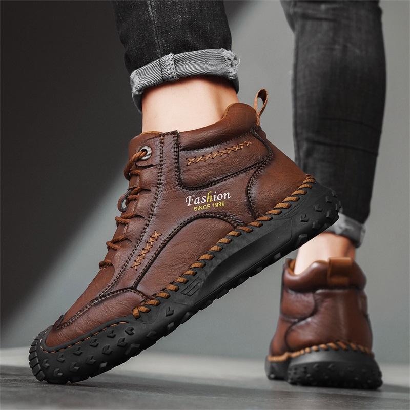 Осень / Весна Мужские ботинки ручной работы Удобные ботильоны для мужчин Повседневная обувь Рабочая обувь Мужские ботильоны Челси