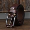 Washed Retro And Old Belt Men'S Leather Pin Buckle First Layer Cowhide Simple Casual Jeans Belt Tide