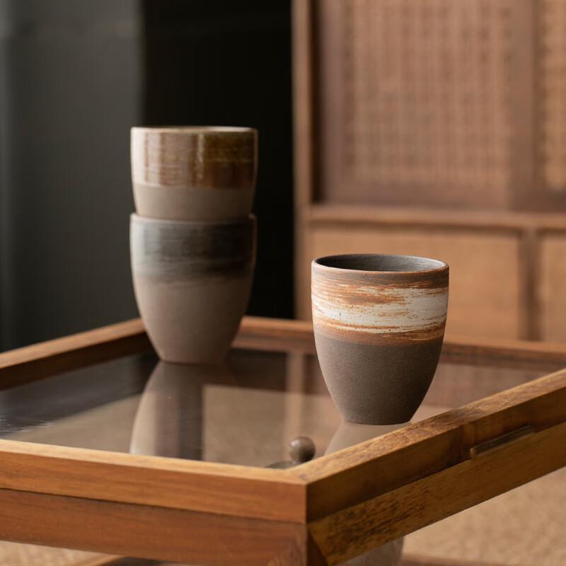 Jimo Japanese Vintage Ceramic Tea Cups, 80ml (Set of 2)