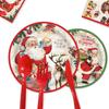 Thickened Party Dinnerware Set Santa Claus Print Paper Plate and Cups  Navidad