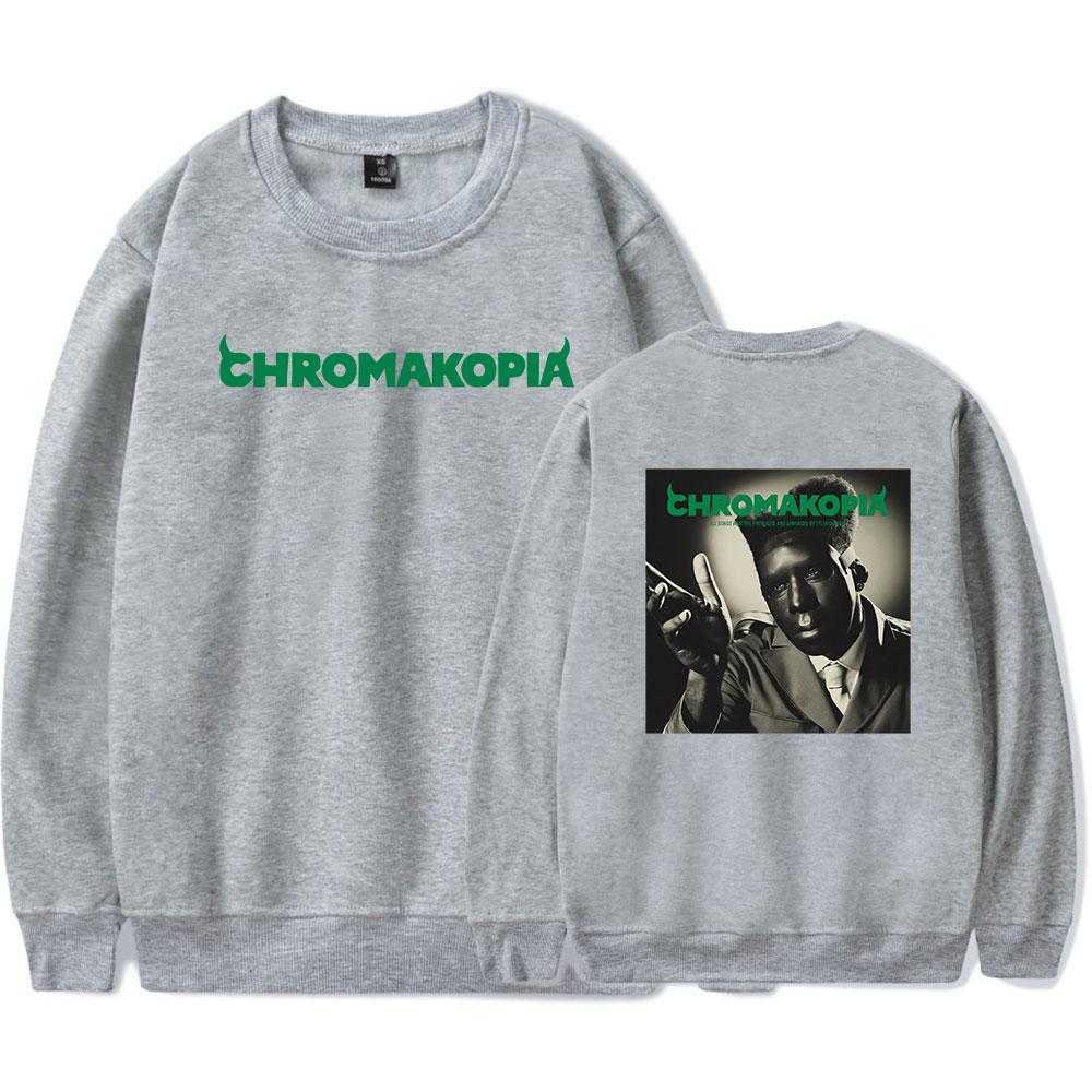 Chromakopia Худи Оверсайз Женское Мужское С круглым вырезом С длинным рукавом Свитшот Повседневная Спортивная одежда