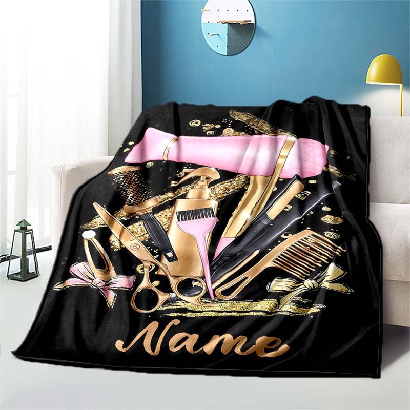 Haircut Customize Your Name Blanket Used For Chair Office Sofa Bed Camping Soft And Warm Giving Friends And Relatives Birthday Graduation Gift