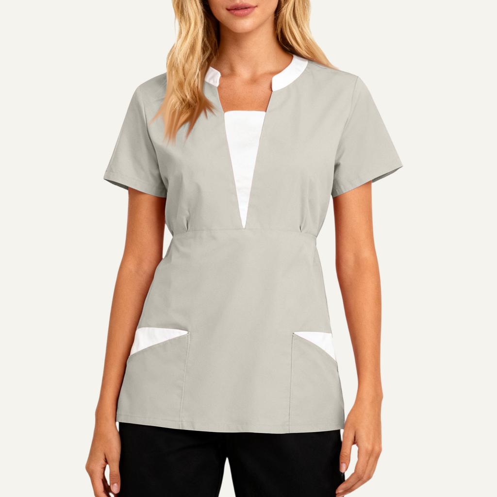 Women's Loose And Comfort V-Neck Casual Work Clothes Top Short Sleeve Shirt