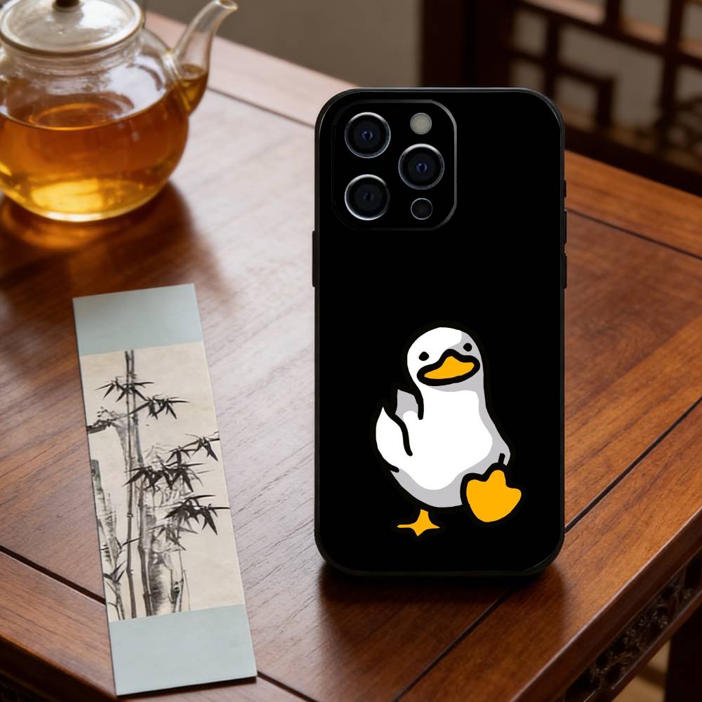 Смешные мемы D-DucK Goose Чехол для телефона для iPhone 17,16,15,14,13,12,11 Plus,Pro Max,XS,Мягкий силиконовый черный чехол