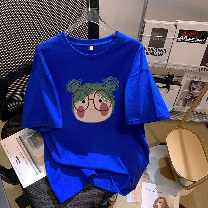 Футболка из чистого хлопка белого цвета с короткими рукавами для женщин на лето, новый большой размер, свободный дизайн, тонкий топ с короткими рукавами и принтом