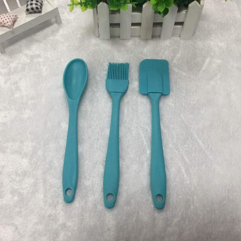 3Pcs Creativity Silicone Spatula Scraper Brush Spoon Kitchen Baking Tools Set  Gadget Accessories