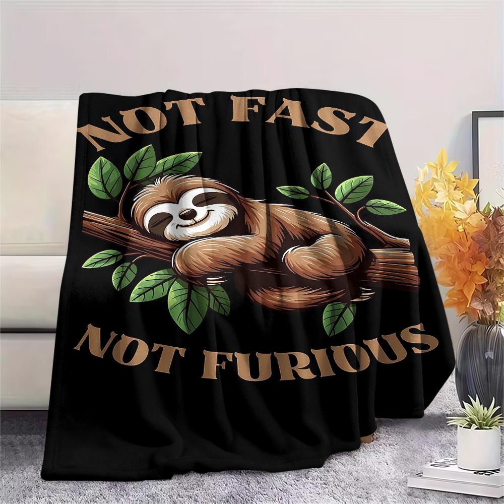 Sloth water dolphin raccoon Print Flannel Blanket,High quality Comfortable for All Seasons,Home Decor,Warmth and Comfort,Perfect for Christmas Gifts