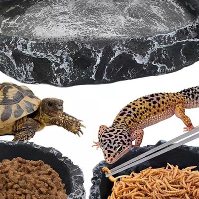 Миска под камень для рептилий, миски для кормления и воды для питомцев, безопасная и долговечная, идеально подходит для бородатых агам и других мелких рептилий
