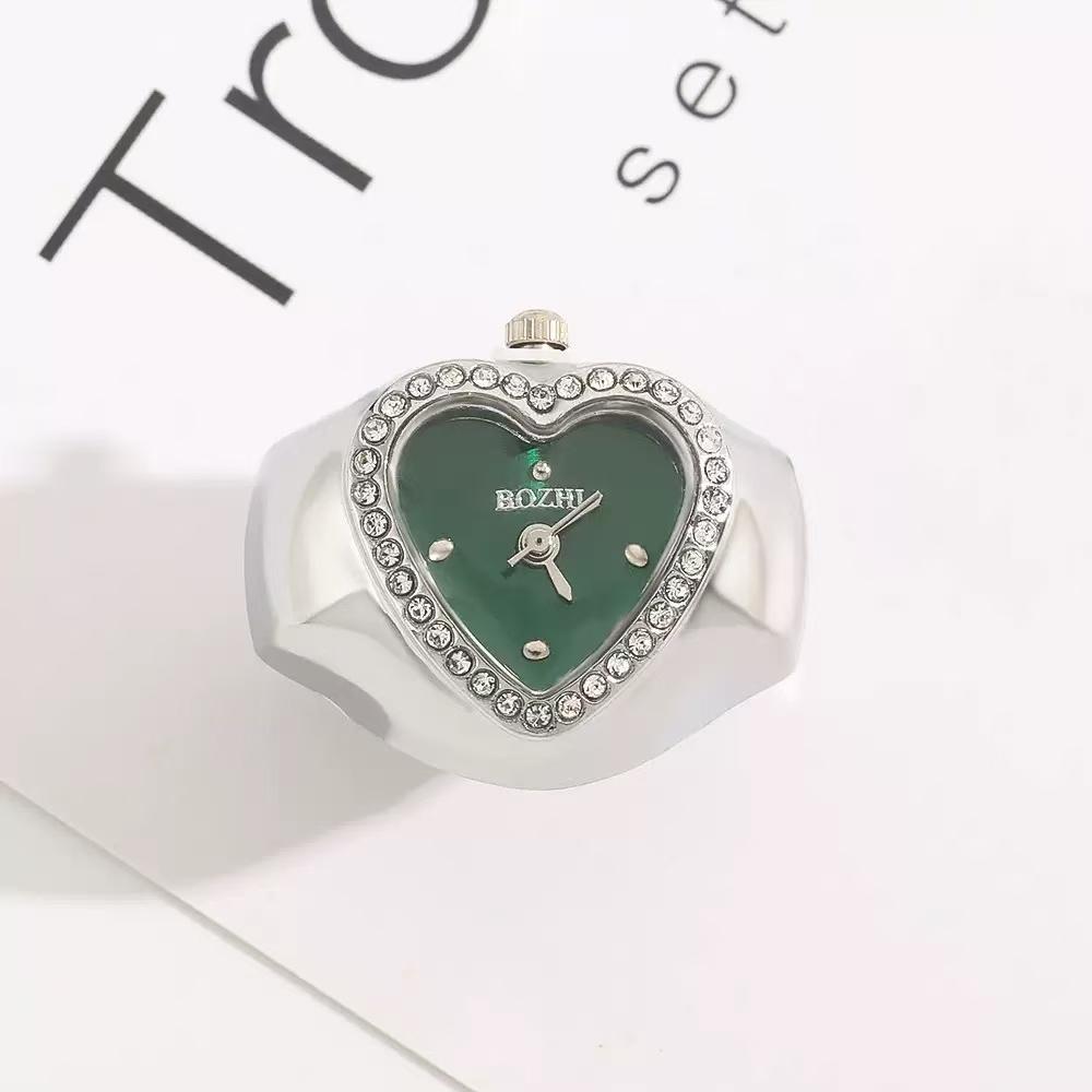 Heart Shaped Ring Watch for Women Men Gold Silver Stainless Steel Case Quartz Movement Real Clock