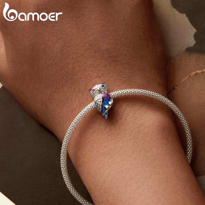 BAMOER стерлингового серебра 925 пробы волшебные подвески-бабочки Солнце и Луна бусины подходят для женщин оригинальные браслеты DIY ювелирные изделия