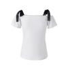 Women Fashion Wild Gothic T-Shirts Skull Letter Print Off-Shoulder Boat-Neck Short Sleeve Tops Summer Slim Fit Streetwear
