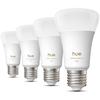 Pack de 4 ampoules LED connectées A60 - PHILIPS HUE - Lumiere blanche chaude - Culot E27 - 6W - 1000-2000k - 810 lumens