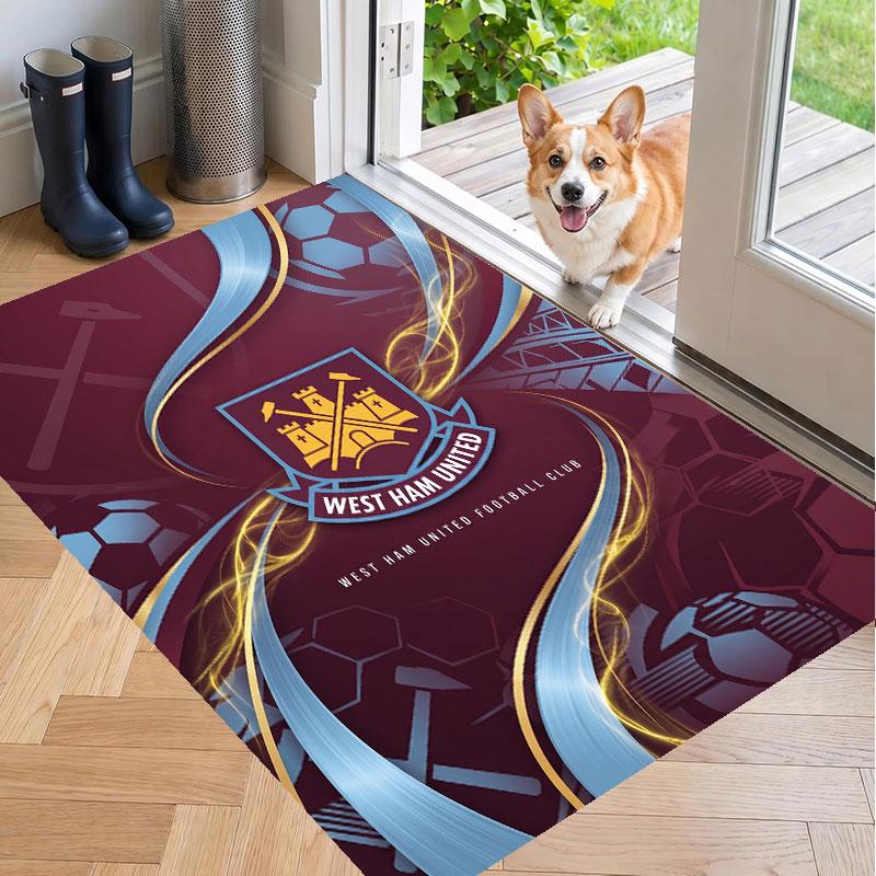 Soft Floor Carpet West Ham United Football Pattern Area Rug Decorative Mat For Home Room Decoration